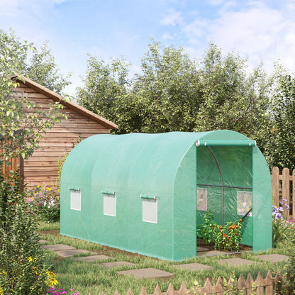 Tuinkas – Kweekkas – Plantenkas – Groentekas – Tunnelkas Groen – 8 m² – Gegalvaniseerd Stalen Frame 2,4 cm