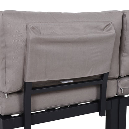 3-delige loungeset – tuinset – loungeset – balkonset – terrasset – aluminium frame – waterafstotende kussens – grijs/natuurkleur