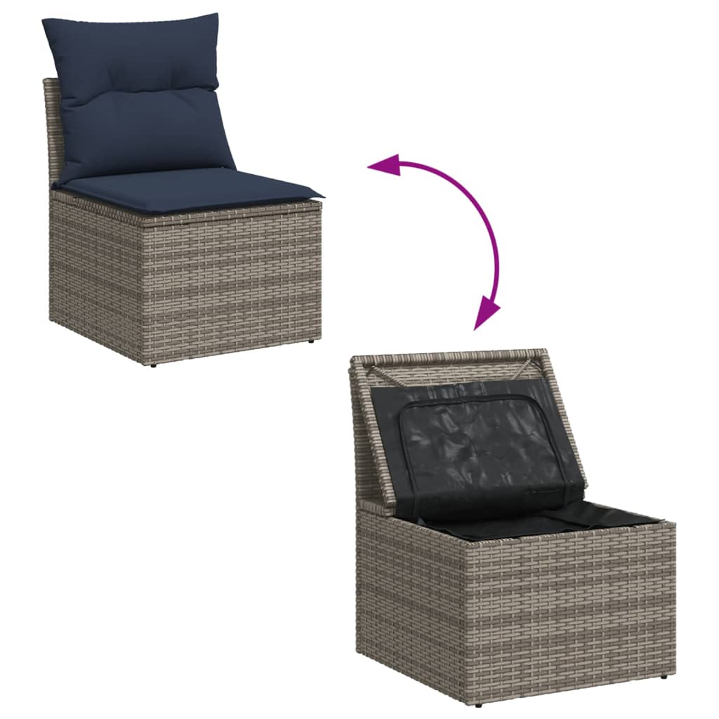 Loungeset – Tuinmeubelset – Tuinset – Loungestoelen – Tuinbank – Weerbestendig PE-Rattan – Inclusief Opbergruimte En Wasbare Kussens