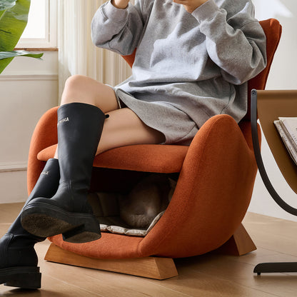 Huisdierstoel – Lounge Chair – Relaxstoel – Kattenstoel – Hondenstoel – Kattenbestendig Stof – Ingebouwde Huisdier Rustplek – Duurzame Constructie – Comfortabele Zitting – Oranje Kleur
