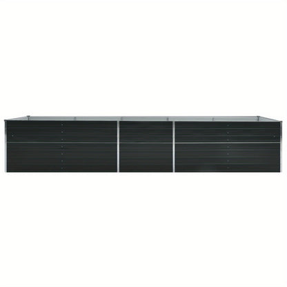 Hoogbed – Verhoogd Bed – Tuinbed – Plantbed – Groentebed – Gegalvaniseerd Staal – 400x80x45 cm – Weerbestendig Antraciet