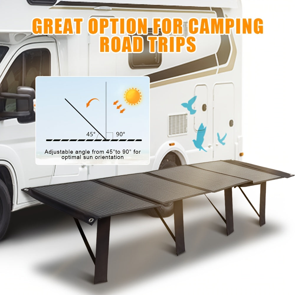 Opvouwbaar Monokristallijn Zonnepaneel – Draagbaar Zonnecelpaneel – Campingpaneel – USB Zonnepaneel – 150W Vermogen – Compact Lichtgewicht - QUORE
