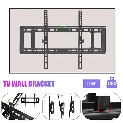 TV Beugel – Muurbeugel – Wandsteun – Ophangsysteem – TV Mount – Verstelbaar In Hoogte – Kantelbaar – Staal – Tot 50 kg – Geschikt Voor 32-75 Inch