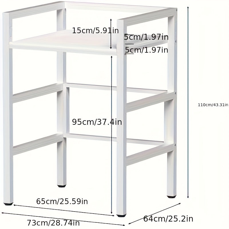 Vertical Shelf, Bathroom Washing Machine Rack, Washing Machine Rack, Washing Machine Shelf Above, Height Adjustable Washing Machine Rack, 73*64*110cm, Load-bearing 350kg (white/black), Standing Shelf