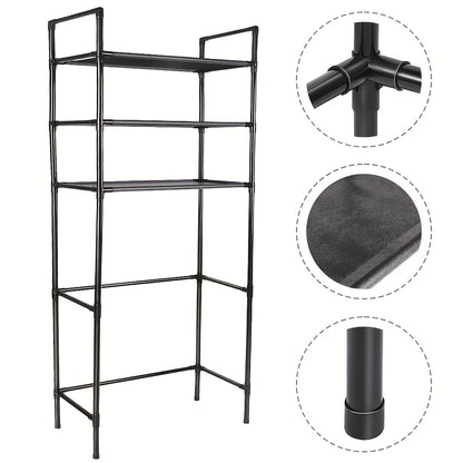 Tall 3-Tier Storage Shelf 50x26x150cm | Space-Saving Floor Organizer with Non-Woven Cover & PP Frame | for Bathroom, Kitchen, Study Room In Apartments, Shelves