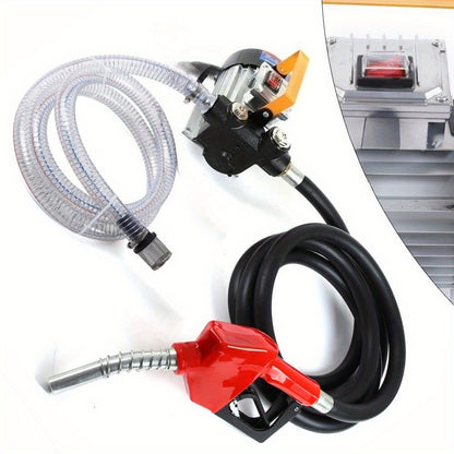 Dieselpomp – Brandstofpomp – Overhevelingspomp – Oliepomp – Hevelpomp – Zelfaanzuigend – 60L/min Doorvoersnelheid – Inclusief 2m PVC & 4m Rubberen Slangen