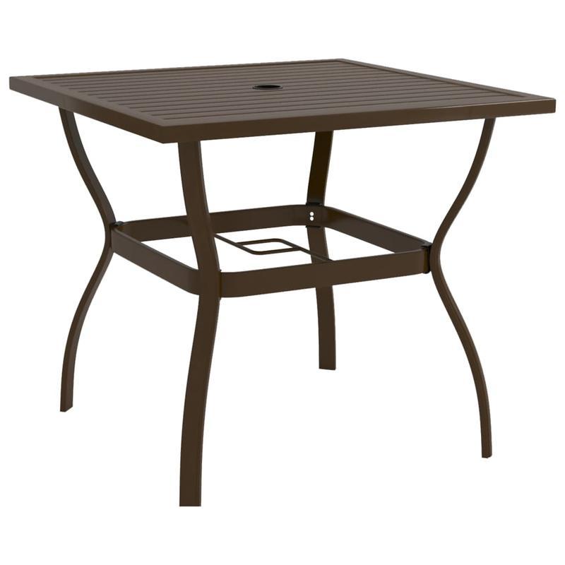 Garden table 81.5x81.5x72cm steel bruin Removable Durable Outdoor, , Backyard Setup, Alfresco Dining, Removable Top, Weatherresistant Material, Dining Table, Garden Furniture, Homeowners, Event Planners
