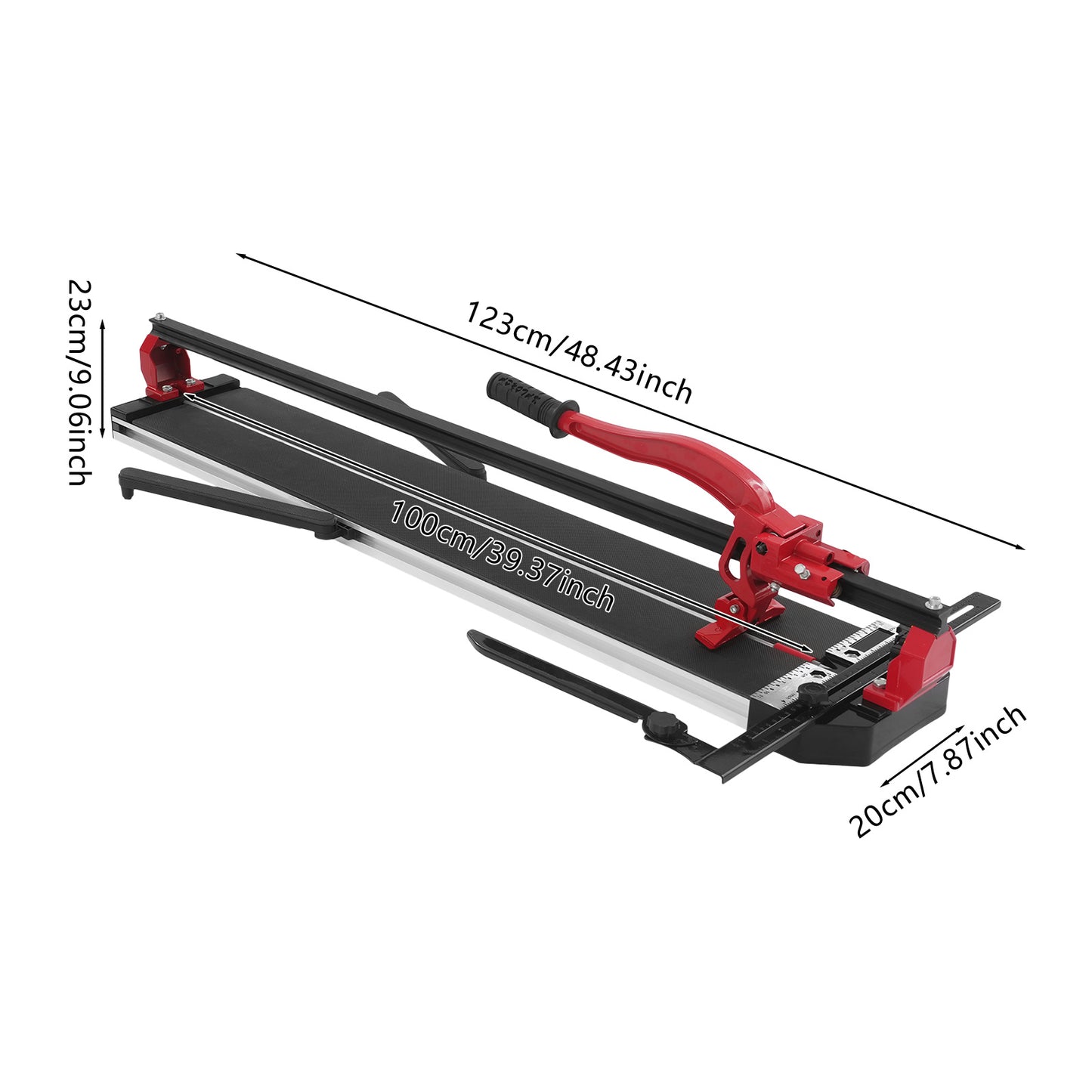 Tegelknipper – Tegelsnijder – Tegelsnijmachine – Tegel Snijder Handmatig – Rood – Infrared Richtlijn – Verstelbare Snijdikte 4-15mm