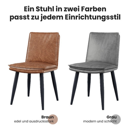 Eetkamerstoel Bruin – Stoel – Zitstoel – Eettafelstoel – Designstoel – PU Leer – Dubbele Lagen Kussen – Comfortabel Zitten