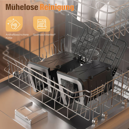 Airfryer – Friteuse – Heteluchtoven – Heteluchtfriteuse – Oven – 10,5L DualZone Met Dubbele Mand – 2600W Vermogen Met Touchscreen Bediening