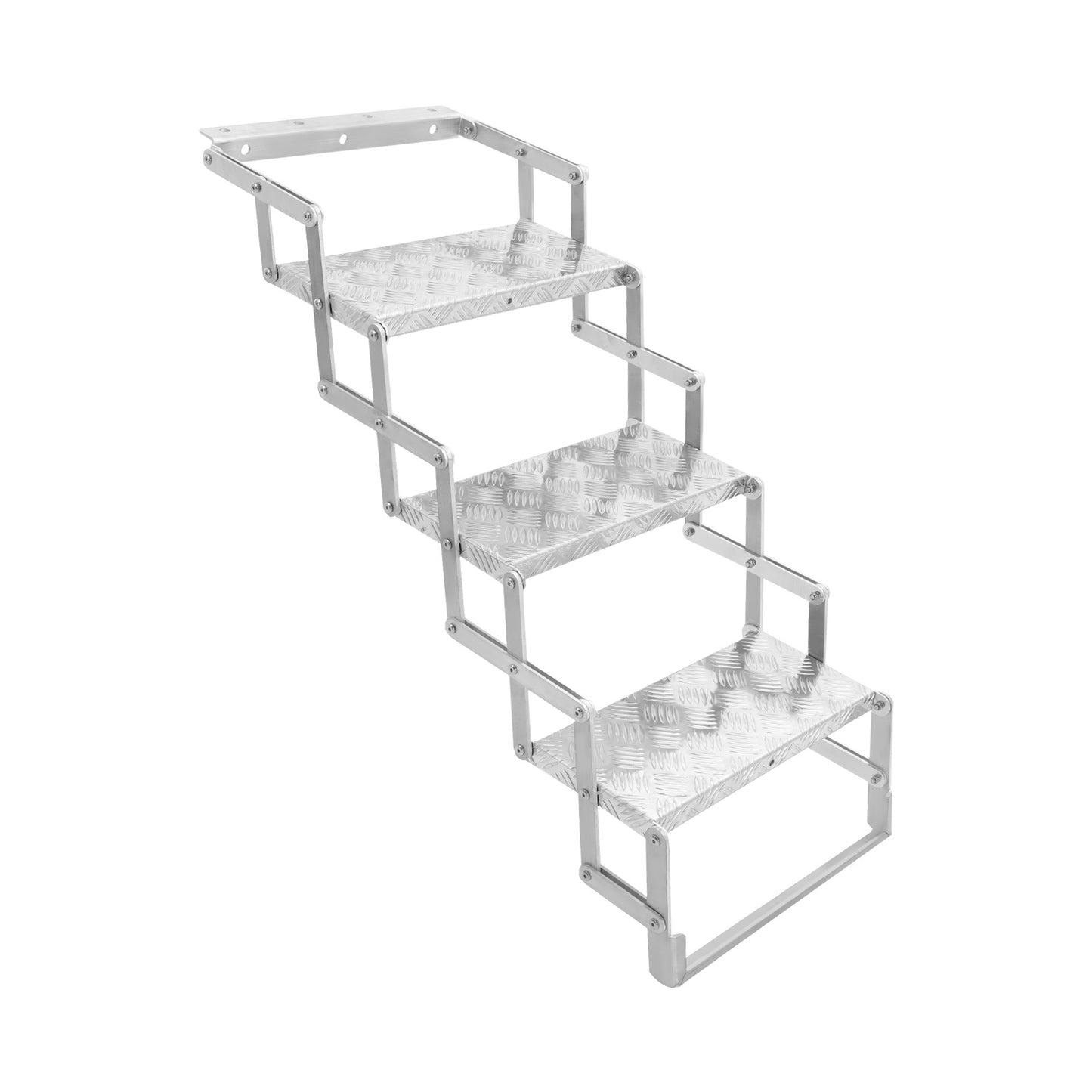 Aluminum Alloy Scissor Stairs, Foldable Step Ladder, 3 Steps Ladder for RV/Camper