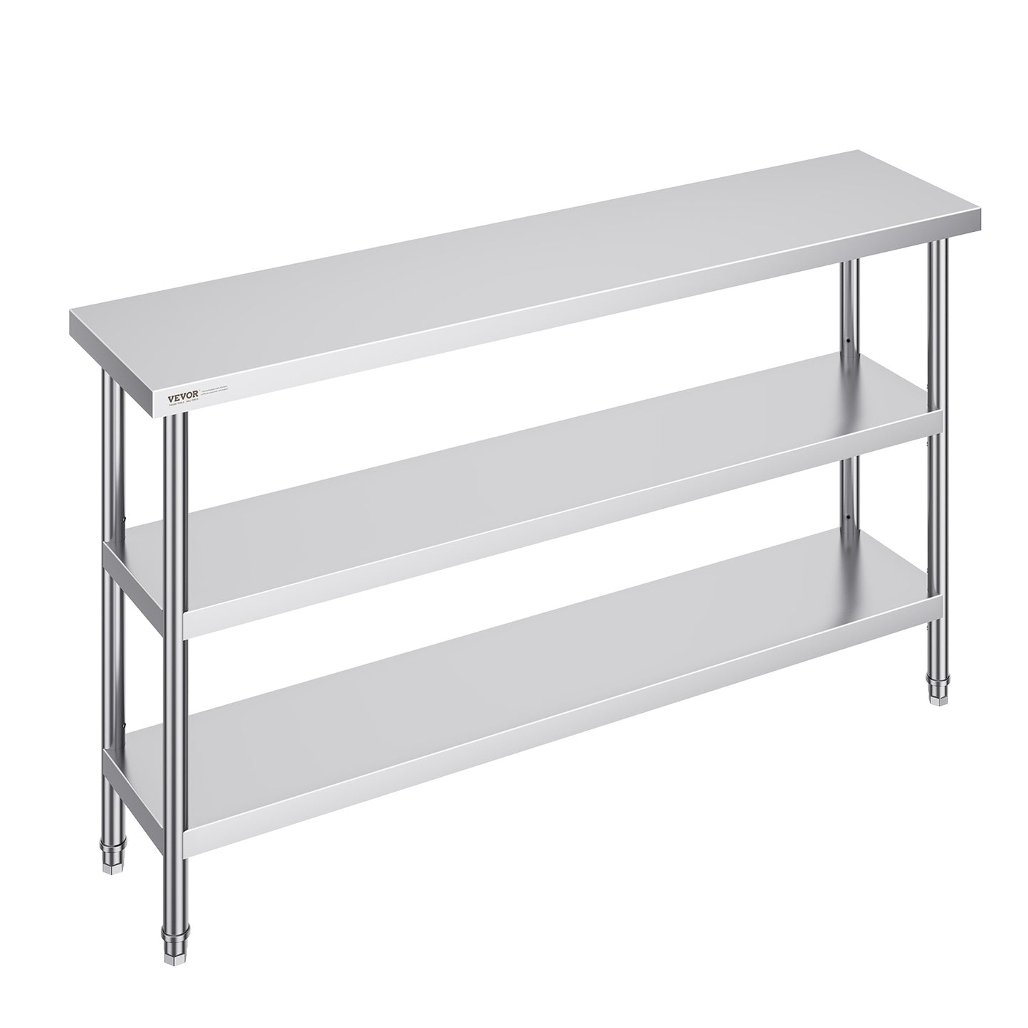 Werktafel – Werkbank – Inklapbare Werktafel – Opbergtafel – Metaaltafel – Roestvrij Staal – 152x86x35 cm – 2 Verstelbare Legplanken