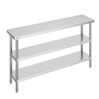 Werktafel – Werkbank – Inklapbare Werktafel – Opbergtafel – Metaaltafel – Roestvrij Staal – 152x86x35 cm – 2 Verstelbare Legplanken