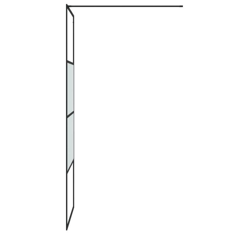 Douchewand – Douchewandje – Douchepaneel – Veiligheidswand – Inloopdouchewand – Zwart aluminium frame – 80x195 cm Semi-mat ESG veiligheidsglas