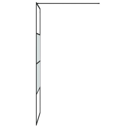 Douchewand – Douchewandje – Douchepaneel – Veiligheidswand – Inloopdouchewand – Zwart aluminium frame – 80x195 cm Semi-mat ESG veiligheidsglas