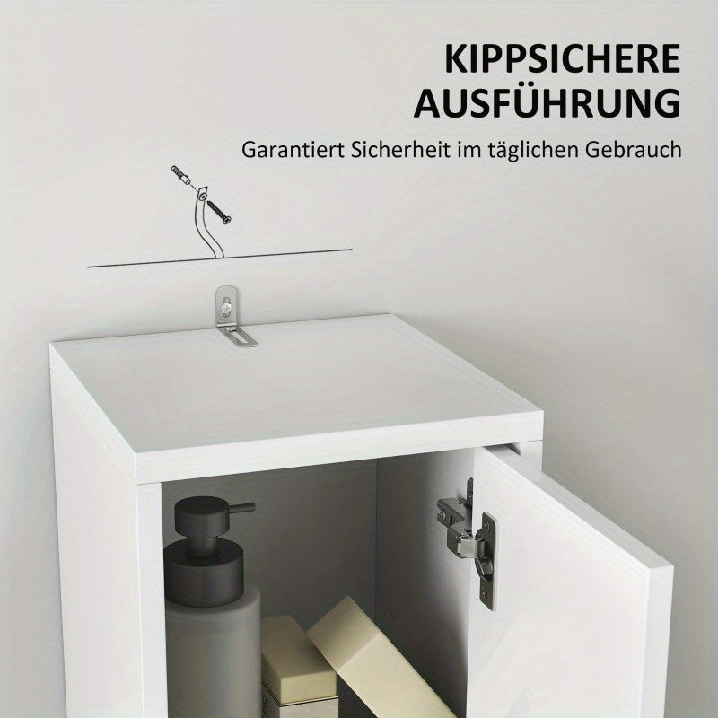 Badkamerkast – Smalle Kast – Opbergkast – Badkamermeubel – Opbergmeubel – Verstelbare Planken – Ruimtebesparend 20x20x178 cm – Modern Wit