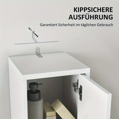 Badkamerkast – Smalle Kast – Opbergkast – Badkamermeubel – Opbergmeubel – Verstelbare Planken – Ruimtebesparend 20x20x178 cm – Modern Wit