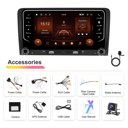 Android Autoradio – Auto Multimedia Speler – GPS Navigatie Systeem – Touchscreen Radio – Met Achteruitrijcamera en Microfoon – 7 Inch Display – Draadloze CarPlay & Android Auto