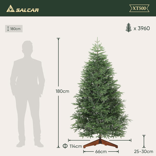 Kunstkerstboom – Nepspar – Kerstboom Kunststof – Kerstboom 180 cm – Sierboom – Brandvertragend – Onderhoudsvriendelijk