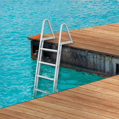 Bootladder – Badladder – Zwemtrap – Instapladder – Afneembare Ladder – 5 Treden – Hoogwaardig Aluminium – Maximaal Draagvermogen 159 kg