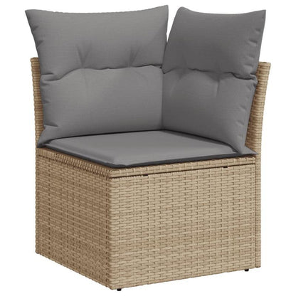 11-Set. Garden-Sofa furniture with Pillow Beige Poly Rattan Temporary Removable Outdoor, Lounge Suite Furniture, Couches, Patio Furniture, Garden Furniture, Terrace Furniture, Rattan Furniture, Corner Lounge, Lounge Suite, So