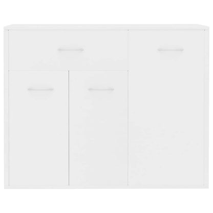 Dressoir – Kast – Opbergkast – Ladekast – Zijpaneelkastje – Wit – 88x30x70 cm – Massief Hout & Spaanplaat – Vloermontage