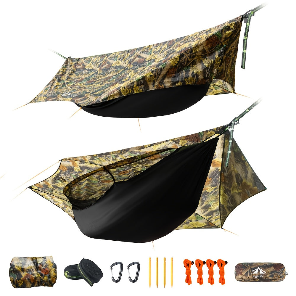 Hangmat – Campinghangmat – Tenthangmat – Reis Hangmat – Outdoor Hangmat – Lichtgewicht & Compact – Ingebouwd Muskietennet en Waterafstotende Buitensluier