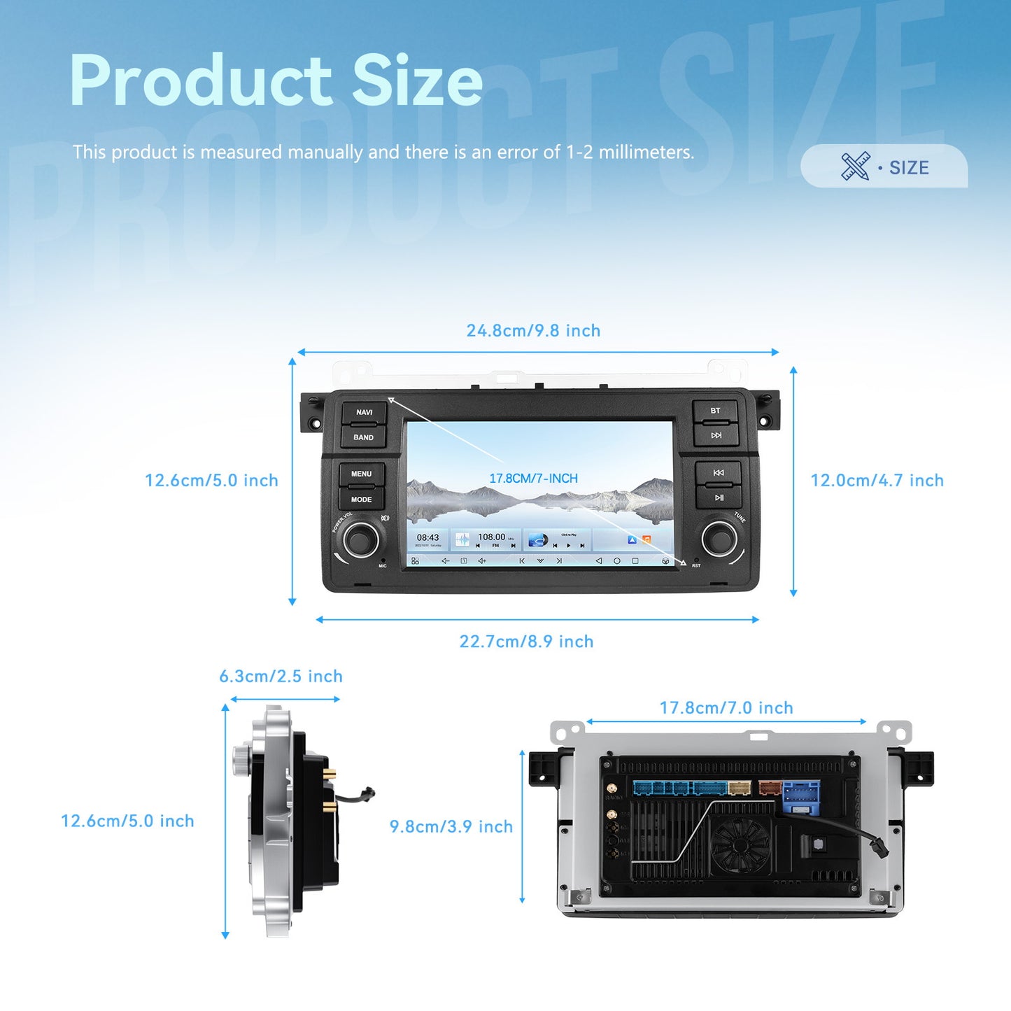 Android Multimediasysteem – Auto Entertainment Systeem – Navigatiesysteem – Inbouwradio – Touchscreen Autoradio – 7 Inch HD Scherm – 4G+64G Geheugen – Wireless CarPlay & Android Auto – GPS Navigatie – AHD Achteruitrijcamera