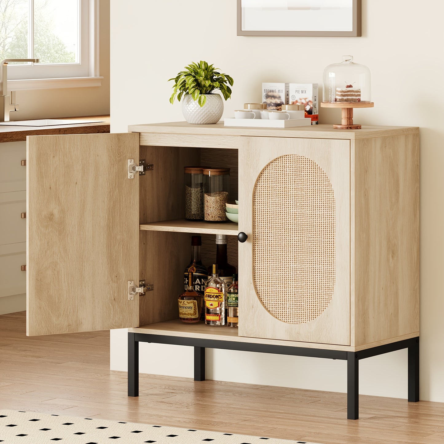 Buffetkast – Dressoir – Sidetable – Opbergkast – Kast – Rustiek – Verstelbare Planken – Hoogwaardige MDF Constructie