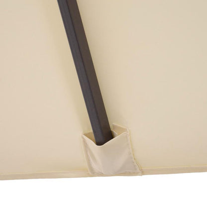 Tuinscherm – Zonnescherm – Terrasscherm – Schaduwdoek – Privacyscherm – Dubbel zonnescherm – Handbediening – Stalen frame 455x270x240 cm – Beige