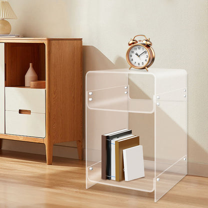 Bijzettafel – Nachtkastje – Salontafel – Sidetable – Banktafel – Transparant Acryl – Stevig A-Frame Design – 30 KG Draagvermogen – Ruimtebesparend Compact