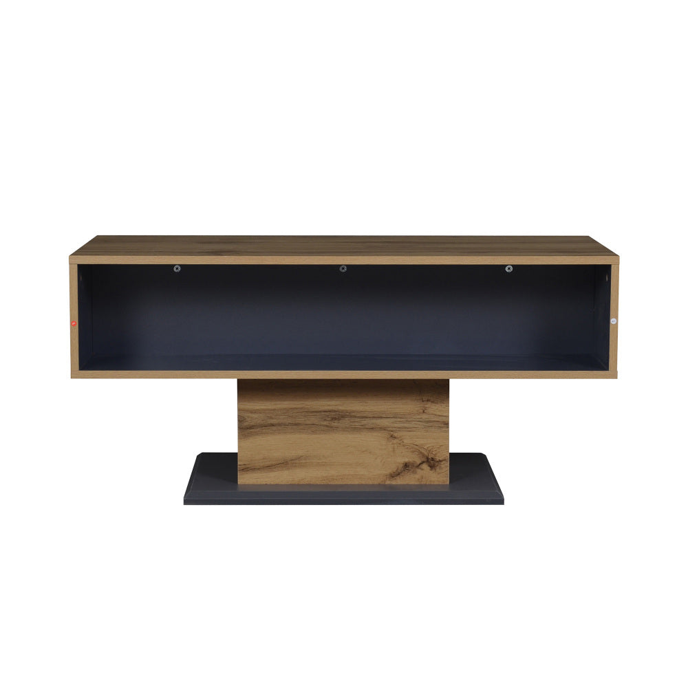 Modern Coffee Table with Double-Sided Storage | Features Large Shelf and Additional Internal Compartment, Contemporary Style, Metal Construction