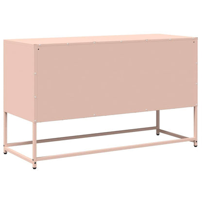 TV cabinet pink 100.5x39x60.5cm cold rolled steel TV Stand Entertainment Center with Storage, Media Television Table for Living Room Bedroom