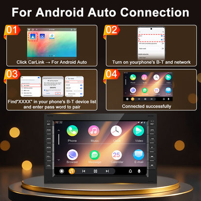 Android 15 Autoradio – Multimedia Systeem – Inbouw Radio – Double DIN Radio – Autostereo – 7 Inch Touchscreen – 6GB RAM + 128GB Opslag – Draadloos CarPlay & Navigatie