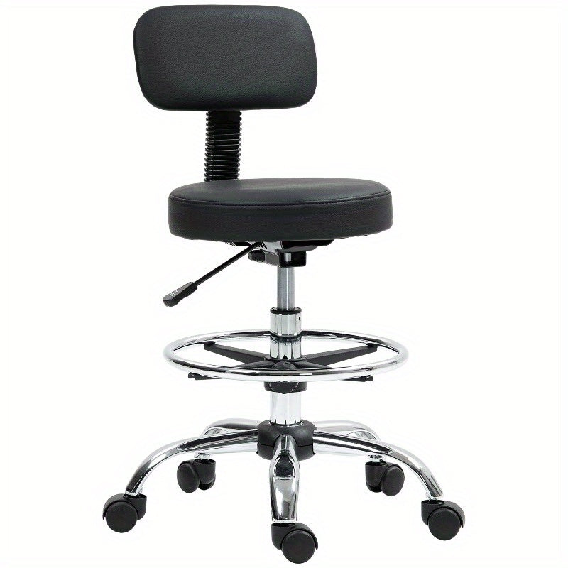 Ergonomische Bureaustoel – Bureaustoel Met Voetsteun – Draaistoel – Werkstoel – Desk Chair – Zwart – Verstelbare Hoogte – PU-Leder