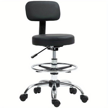 Ergonomische Bureaustoel – Bureaustoel Met Voetsteun – Draaistoel – Werkstoel – Desk Chair – Zwart – Verstelbare Hoogte – PU-Leder