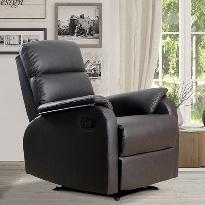 Relaxfauteuil – Verstelbare Fauteuil – Relaxstoel – Zithoekstoel – Loungestoel – Bruin – Ergonomisch – Zacht Gestoffeerd – Houten Frame – 74x91x99 cm
