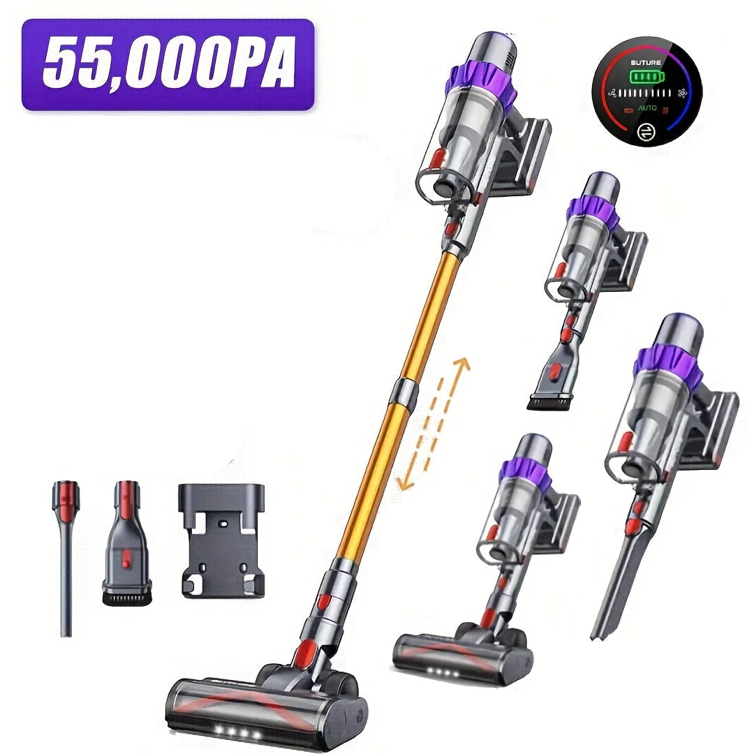 Draadloze Handstofzuiger – Kruimelzuiger – Mini Stofzuiger – Auto Stofzuiger – Compact Schoonmaakapparaat – Geel – 55 kPa Zuigkracht – HEPA-Filter