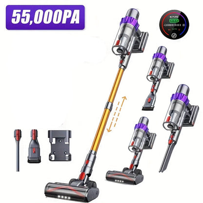 Draadloze Handstofzuiger – Kruimelzuiger – Mini Stofzuiger – Auto Stofzuiger – Compact Schoonmaakapparaat – Geel – 55 kPa Zuigkracht – HEPA-Filter