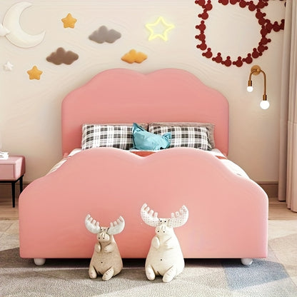 Bedframe – Eenpersoonsbed – Hoofdbord – Slaapbank – Bedbodem – Roze Kleur – Duurzaam Bamboe – Modern Design