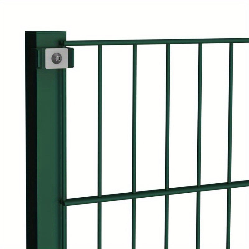 Fence panel met poles 1.7x0.8m iron green Removable and durable