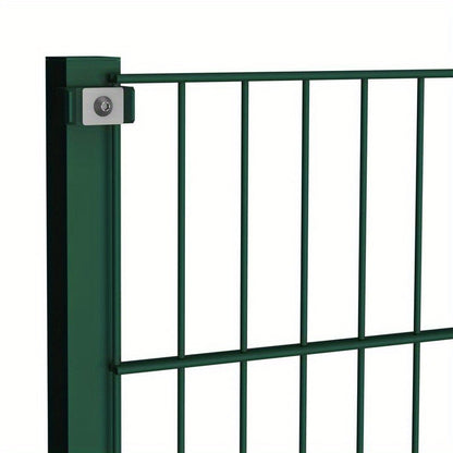 Fence panel met poles 1.7x0.8m iron green Removable and durable