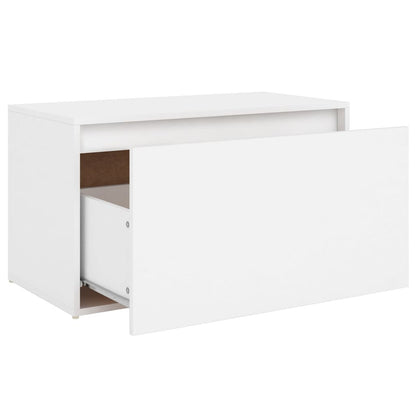 Bankje – Halbank – Zitbank – Schoenenbank – Vensterbank – Wit Gelamineerd Hout – Compact 80x40x45 cm