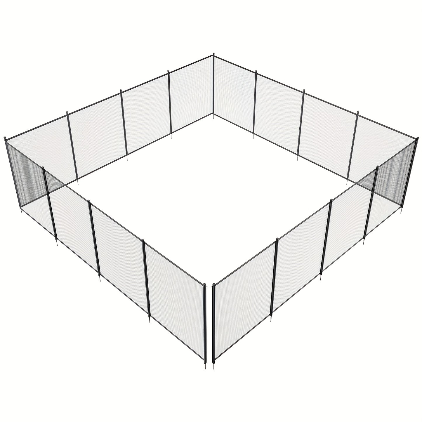 Zwembadhek – Zwembadafscheiding – Zwembadomheining – Pool Fence – Veiligheidshek – 4x72FT Zwart Roestvrijstaal – Duurzaam Materiaal – Eenvoudige Draadtensionering