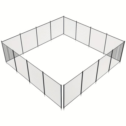 Zwembadhek – Zwembadafscheiding – Zwembadomheining – Pool Fence – Veiligheidshek – 4x72FT Zwart Roestvrijstaal – Duurzaam Materiaal – Eenvoudige Draadtensionering
