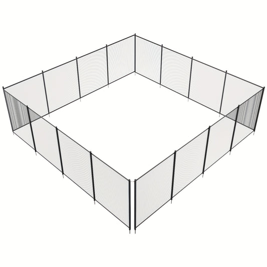 Zwembadhek – Zwembadafscheiding – Zwembadomheining – Pool Fence – Veiligheidshek – 4x72FT Zwart Roestvrijstaal – Duurzaam Materiaal – Eenvoudige Draadtensionering