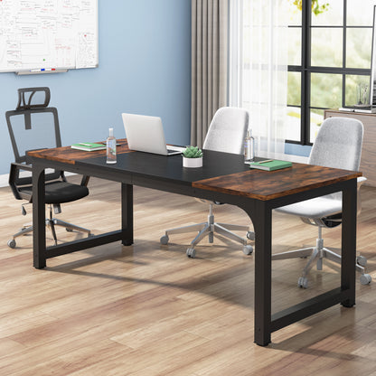 Bureau – Computertafel – Bureautafel – Werkplek – Eettafel – Rustiek Bruin/Zwart – 180x80x75 cm – Stevig Metalen Frame