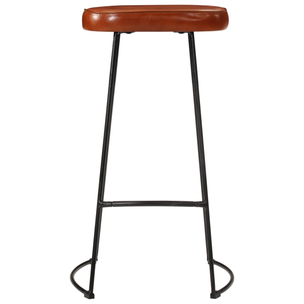 Barset – Barkrukken – Bar Stoelen – Bistro Set – Keukenbar Set – Massief Mangohout – Industrieel Metalen Frame – Comfortabele Zitting – Kunstleer Bekleding – Bruin
