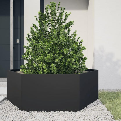Plantenbak – Bloembak – Bloempot – Plantenmand – Balkonbak – Zwart – Rechthoekig – Stalen Duurzaam Materiaal – 138x120x45 cm