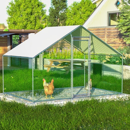 Kippenren – Hokken – Kooien – Buitenruimte – Ren Voor Dieren – 3x2x2 m – Waterdichte PE Stof – Stabiel Metaalframe Met Veiligheidsluiting